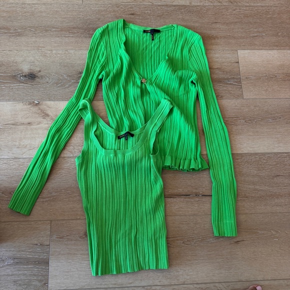 NWOT Maje Green Knit Cardigan Set - Picture 5 of 6